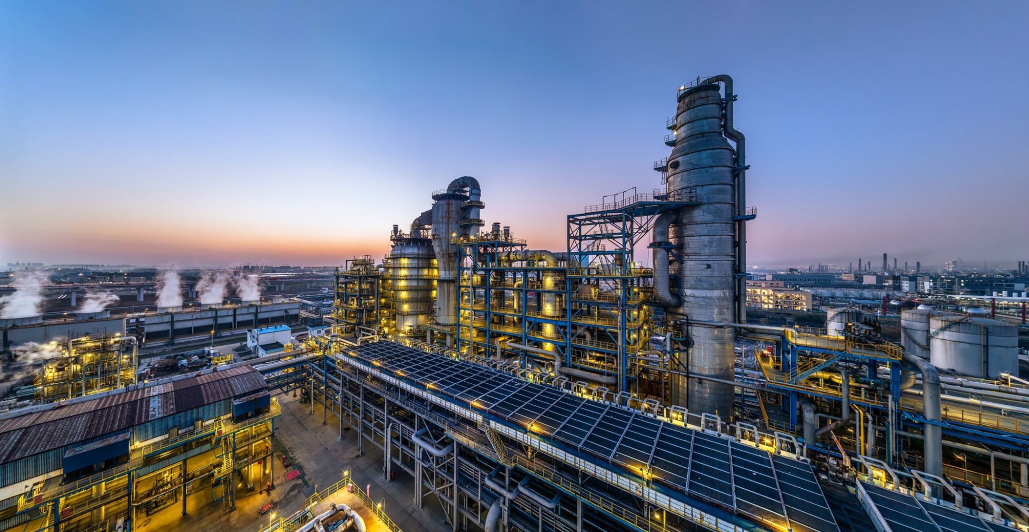 Aerial view of oil refinery