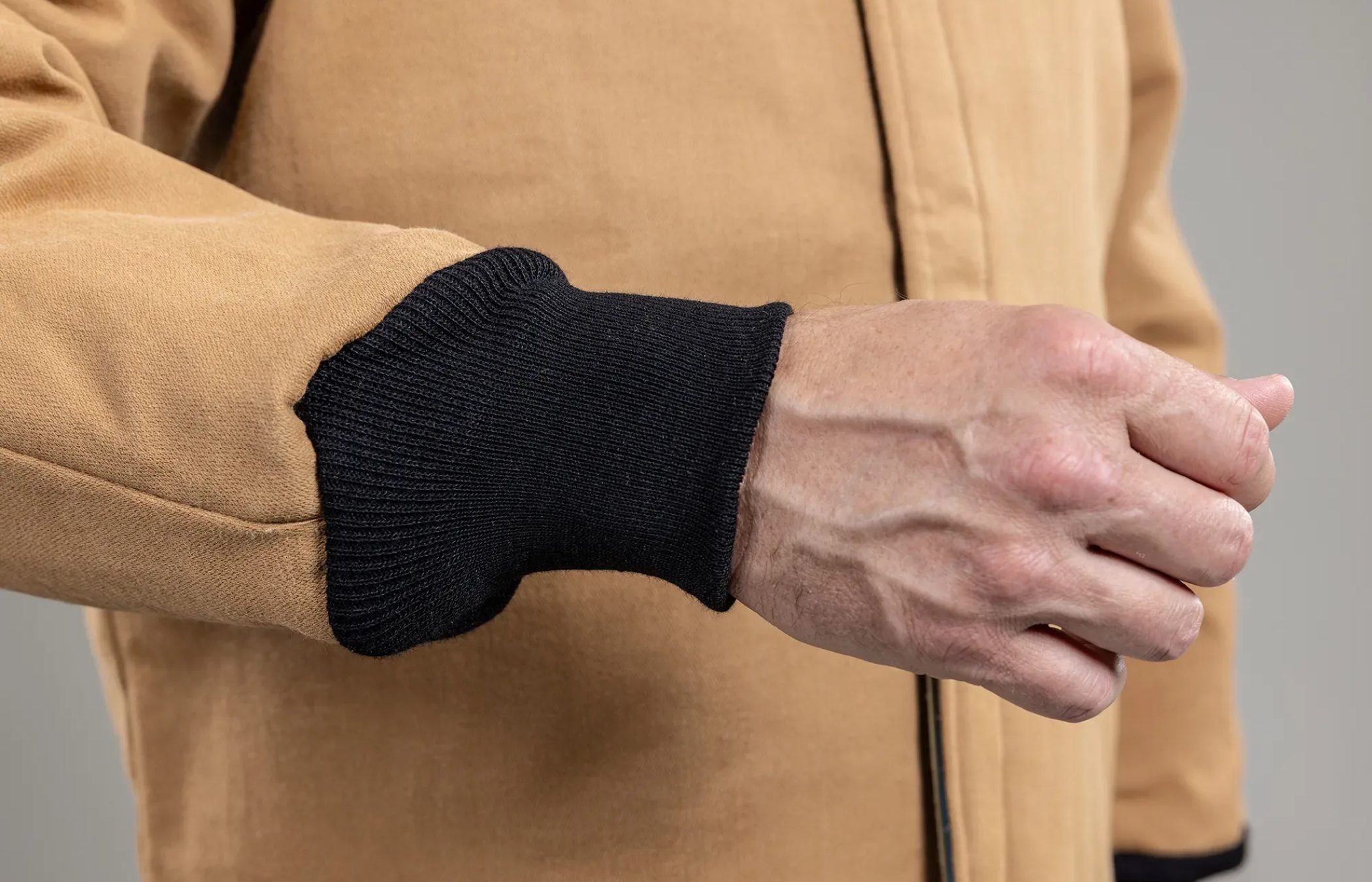 Rib Knit Cuffs Provide a Comfortable Secure Fit