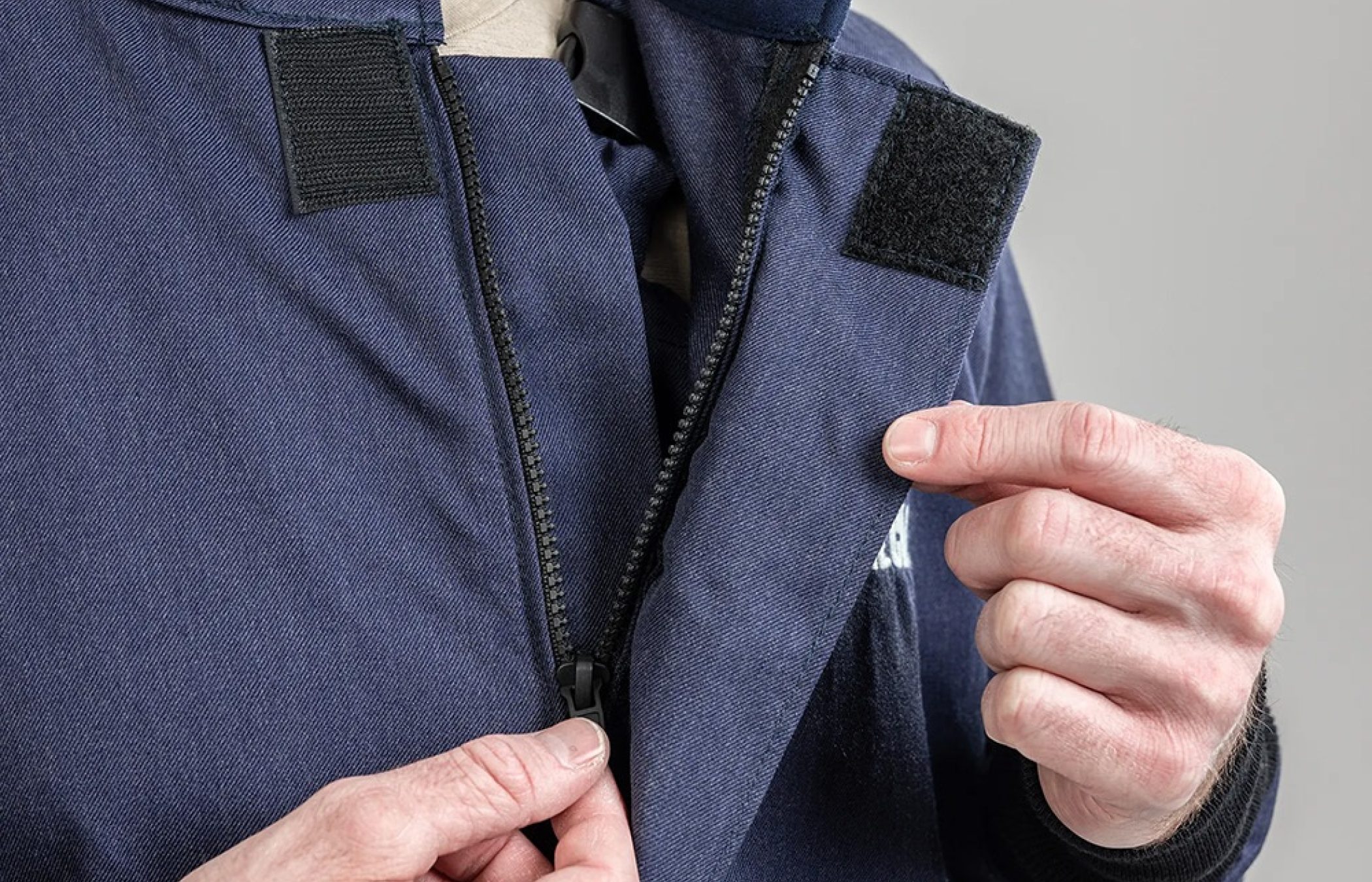 JACKET: Covered High-Temperature Zipper Front Closure