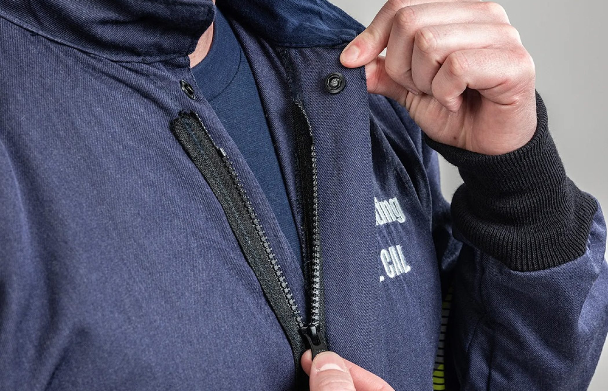 COVERALL: Covered High-Temperature Zipper Front Closure