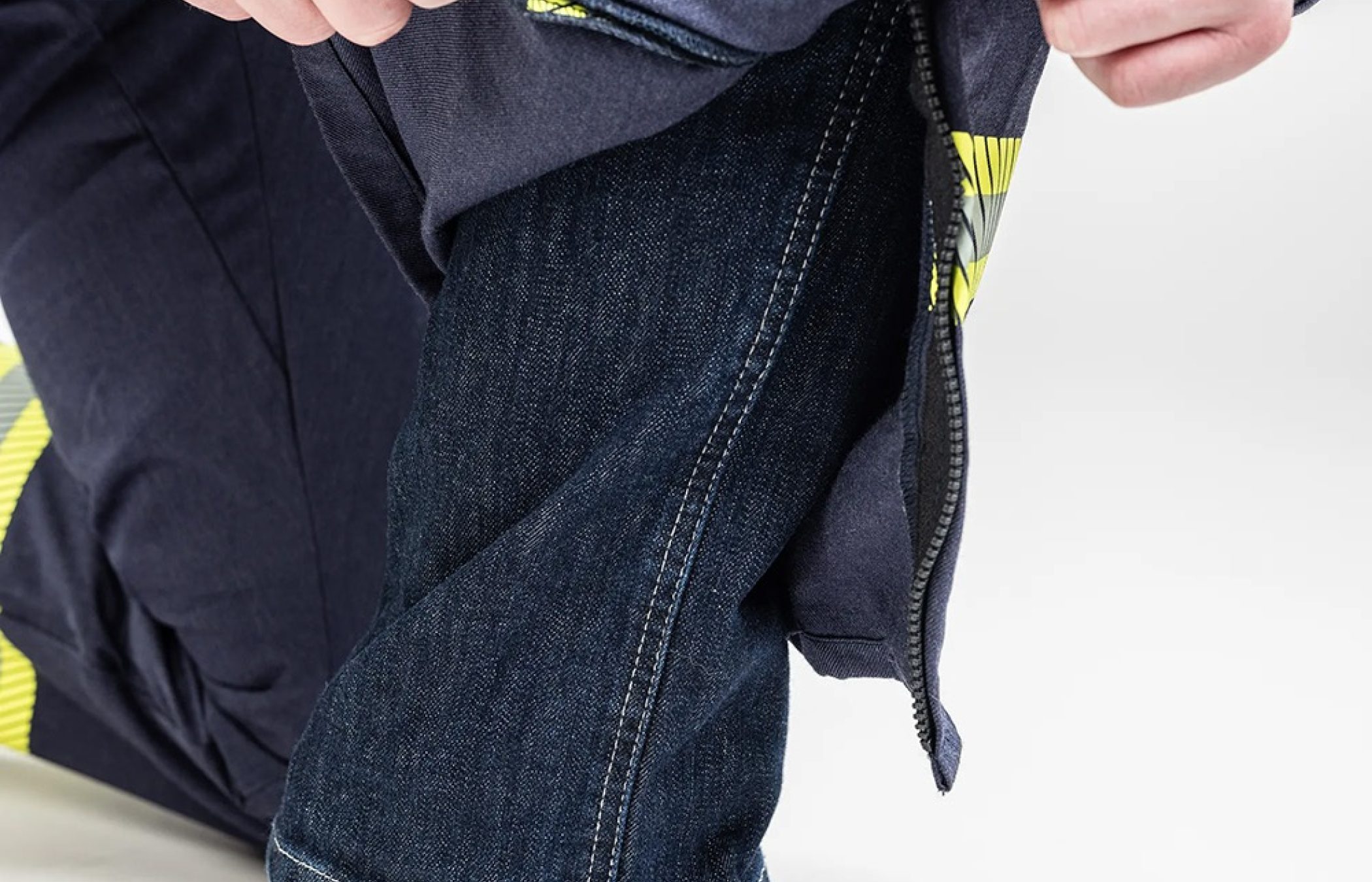 COVERALL: Zipper Openings for Easy Donning and Doffing Over Work Boots