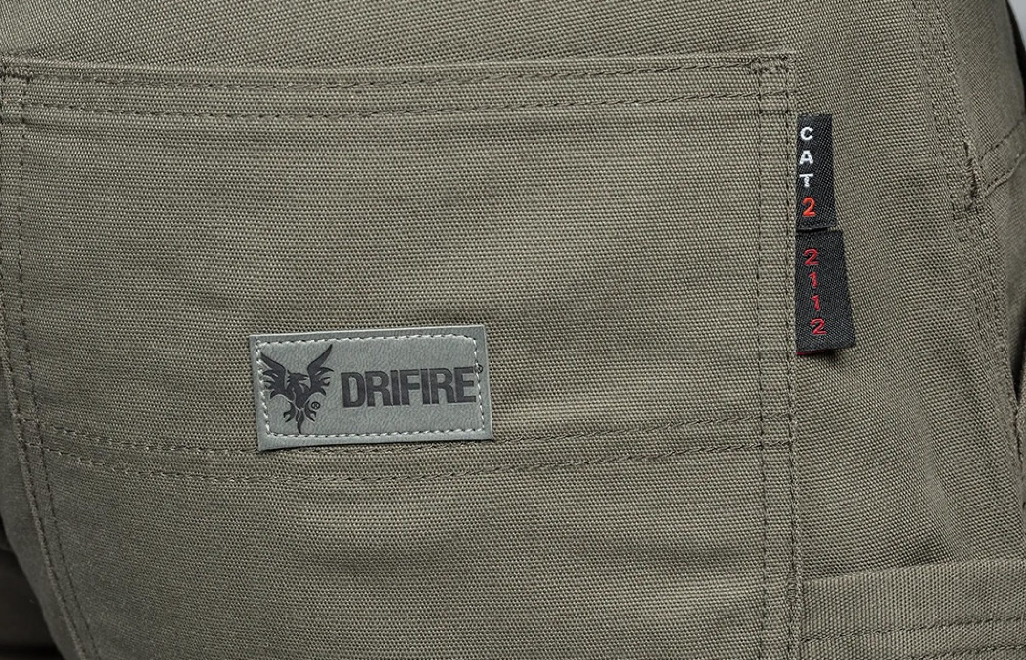 DRIFIRE® FR/AR Dungaree Pant Olive Green Rear Patch Pockets