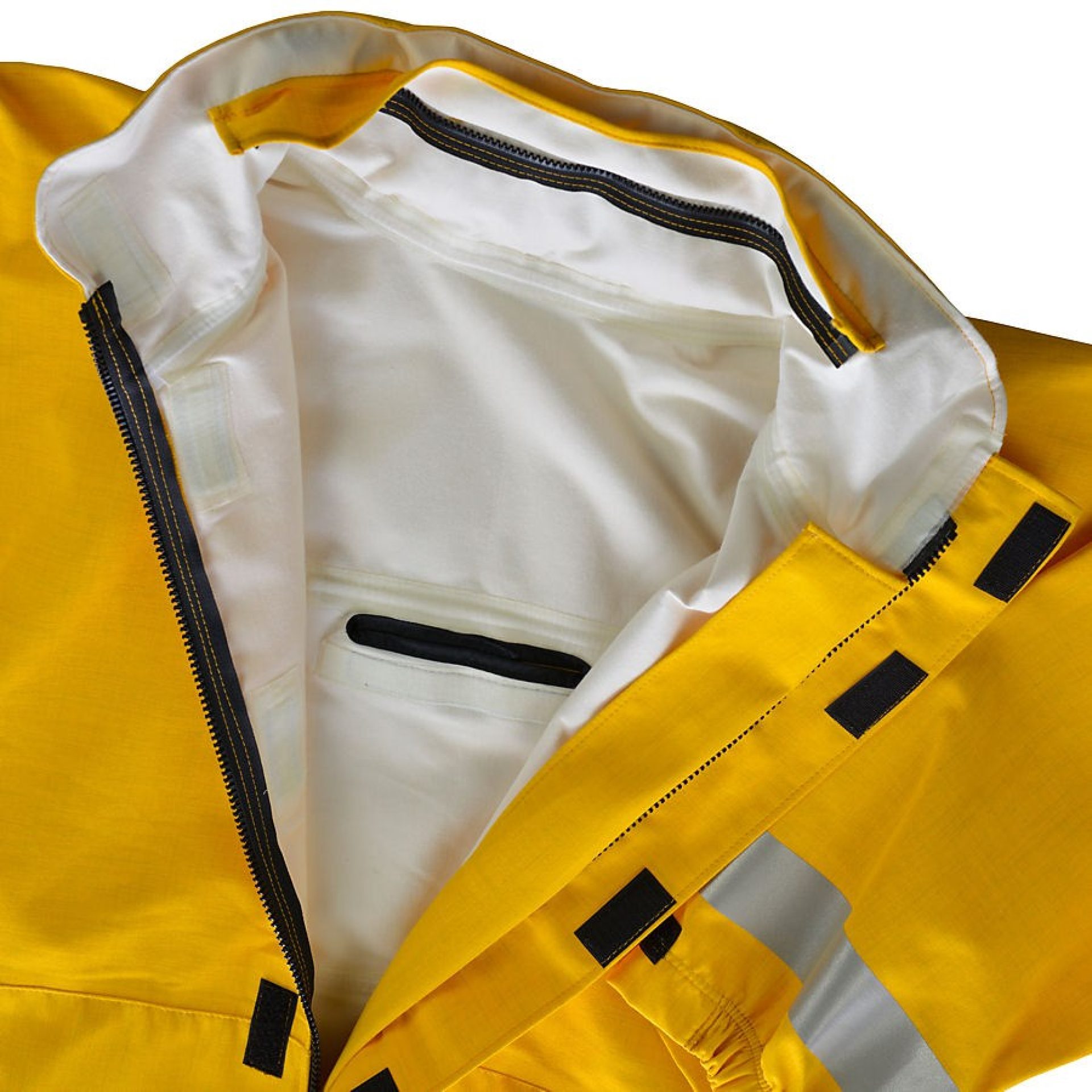 MP3 Yellow Jacket w Collar Zip-in for Liner/Fall Protection Access/Non-conductive Front Zipper