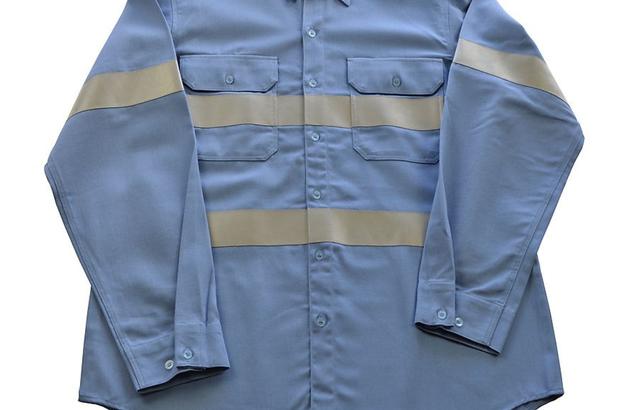 UltraSoft Medium Blue FR Shirt w/ 3M Scotchlite Reflective Trim Around Chest/Back/Biceps