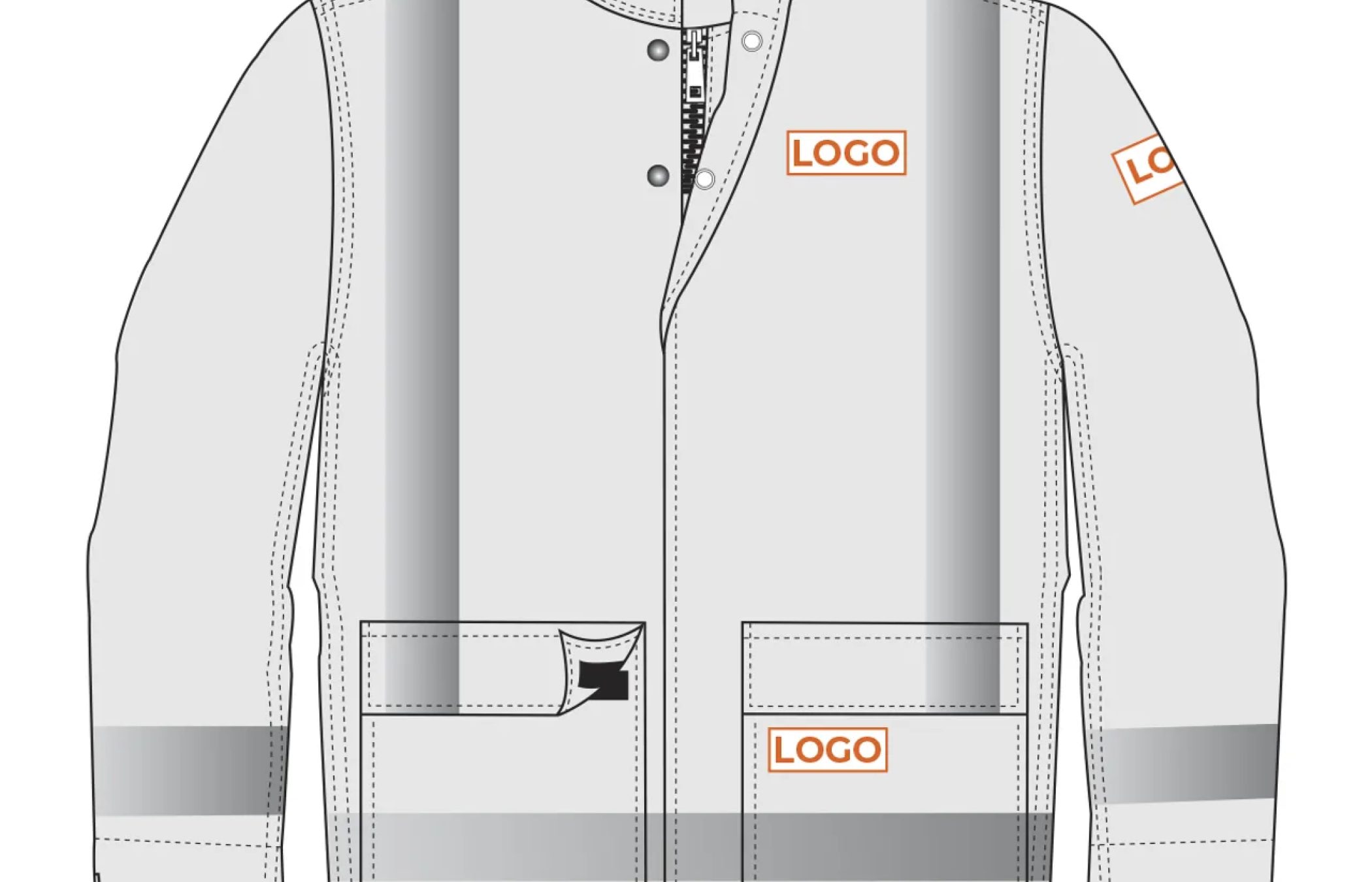 NASCO Jacket Front Logo Placement